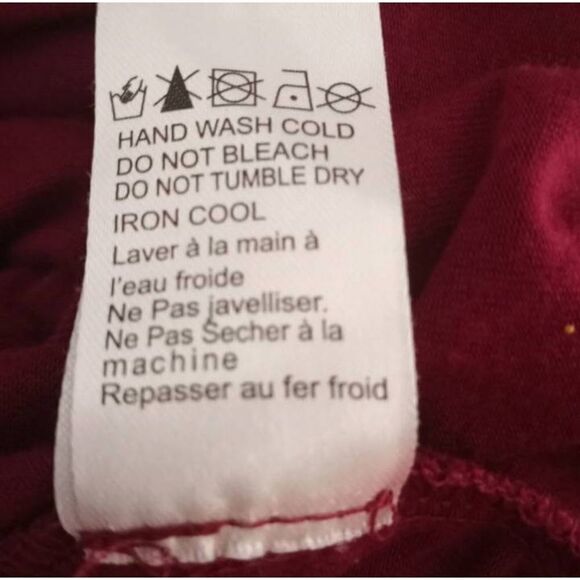 LOVE SADIE BURGUNDY V-NECK LONG SLEEVE DRESS SZ.L EUC. - Picture 10 of 13